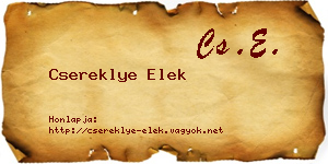 Csereklye Elek névjegykártya